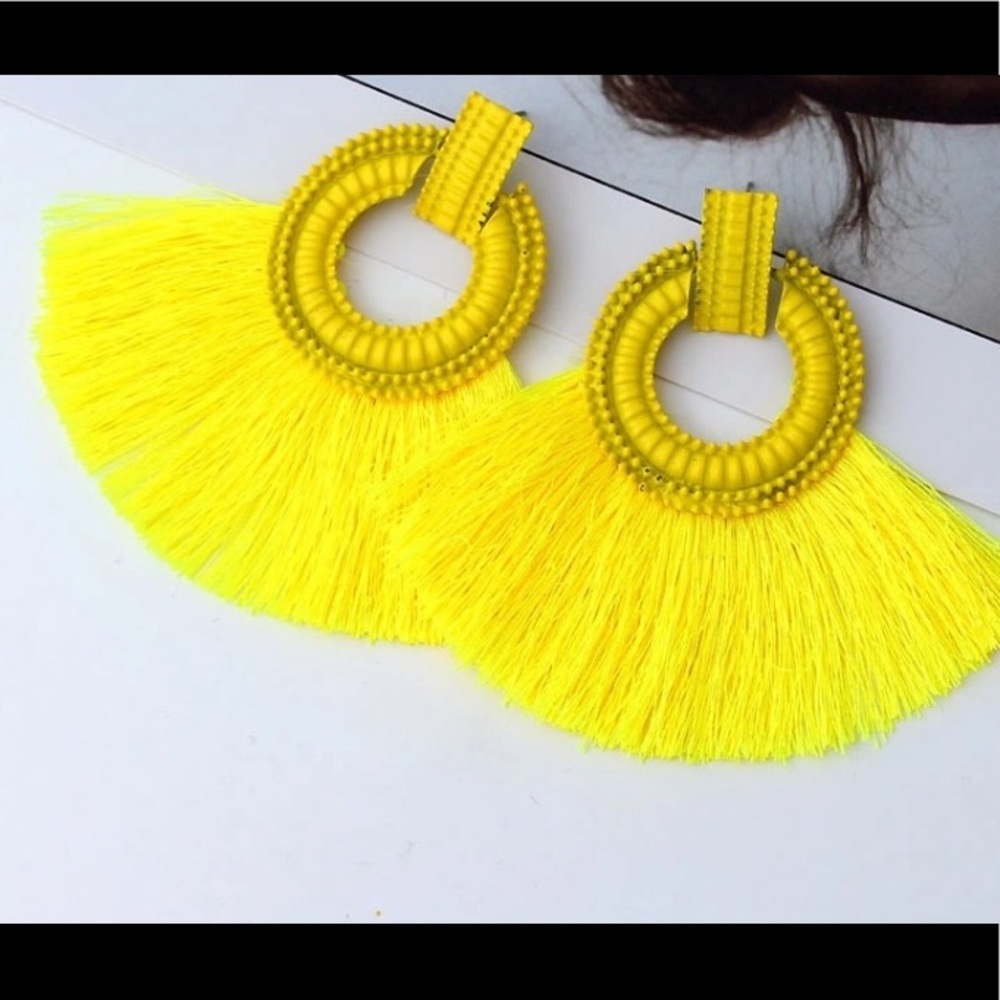 Yellow earrings